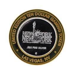 .999 Silver New York-New York Las Vegas $10 Casino Gaming Token Limited Edition