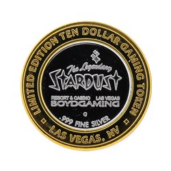 .999 Silver Stardust Resort Las Vegas $10 Casino Gaming Token Limited Edition