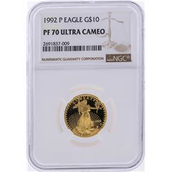 1992 $10 American Gold Eagle Coin NGC Graded PF70 Ultra Cameo
