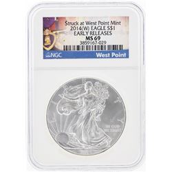 2014-W $1 American Silver Eagle Coin NGC Graded MS69