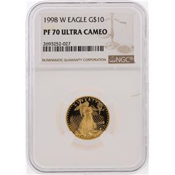 1998-W $10 American Gold Eagle Coin NGC Graded PF70 Ultra Cameo