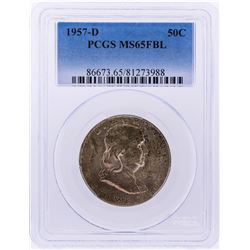 1957-D Franklin Half Dollar Coin PCGS MS65FBL