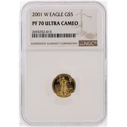 2001-W $5 American Gold Eagle Coin NGC Graded PF70 Ultra Cameo