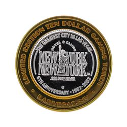 .999 Silver New York-New York Las Vegas $10 Casino Gaming Token Limited Edition