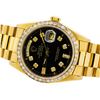 Image 2 : Mens 18KT Yellow Gold Rolex President Watch with Diamond Bezel & Dial