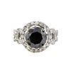 Image 2 : 14KT White Gold 6.34ctw Fancy Black Diamond Ring