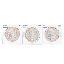 Set of (3) 1900 $1 Morgan Silver Dollar Coins