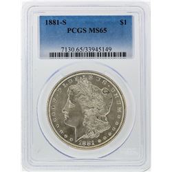 1881-S $1 Morgan Silver Dollar PCGS Graded MS65