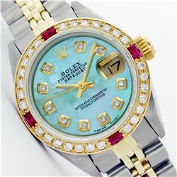 Womens Rolex Two-Tone Diamond And Ruby Datejust Wristwatch