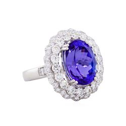 Platinum GIA 7.73ct Tanzanite and Diamond Ring