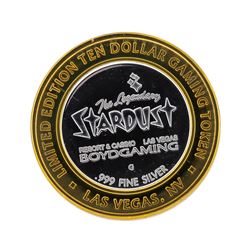 .999 Silver Stardust Resort Las Vegas $10 Casino Gaming Token Limited Edition