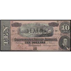 1864 $10 The Confederate States of America Note