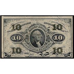 March 3, 1863 10 Cent 3rd Issue Fractional Note