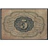 Image 2 : 1862 5 Cent 1st Issue Fractional Note