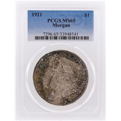 1921 $1 Morgan Silver Dollar Coin PCGS Graded MS65