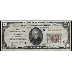 1929 $20 National Bank of Chicago, IL National Currency Note