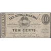 Image 1 : 1863 Ten Cents The State of Alabama Obsolete Note