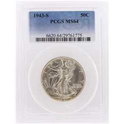 1943-S Walking Liberty Half Dollar Coin PCGS Graded MS64