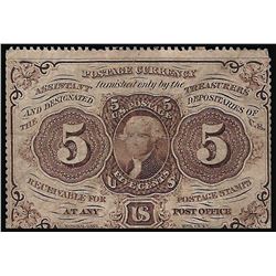 1862 5 Cent No Mono w/ Perforated Edges 1st Issue Fractional Note