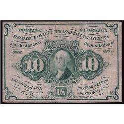 1862 10 Cent 1st Issue Fractional Note