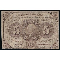 1862 5 Cent 1st Issue Fractional Note