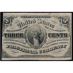 March 3, 1863 3 Cent 3rd Issue Fractional Note
