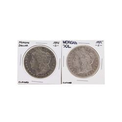 Set of 1894-S & 1895-S $1 Morgan Silver Dollar Coins - Cleaned