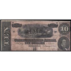 1864 $10 The Confederate States of America Note