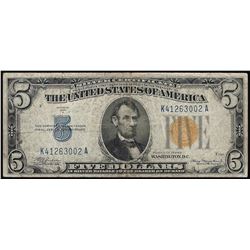 1934A $5 North Africa Silver Certificate Note