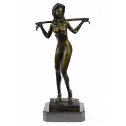 Bondage Hot Cast Erotic Art Sexual Bronze Sculpture (14"X6")