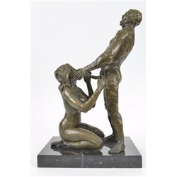 Erotic Sculpture Nude Sex On Marble Base Figurine (14"X9")