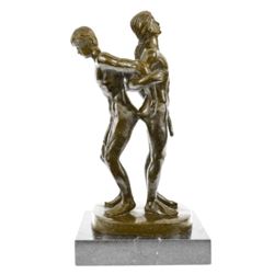 Gay Men Wrestling Bronze Sculpture on marble base