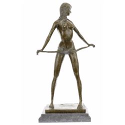 Nude Erotic Stripper Dancer Bronze Sculpture (20"X11")