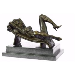 Nude Naked Sexual Female With High Heels Bronze Sculpture (7"X12")