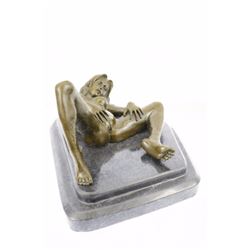 Substantial Stunning Erotic Nude Bronze Statue (7"X14")