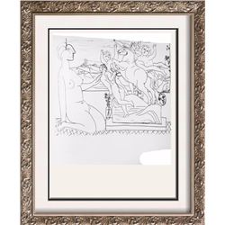 Pablo Picasso 'After'  Kneeling Nude and Statue c. 1933 Fine Art Print from Museum Artist