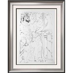 Pablo Picasso 'After'  Costumed Figures and Sculptured Head c. 1934 Fine Art Print from Museum Artis