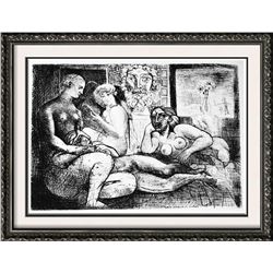 Pablo Picasso 'After'  Four Nude Models and a Sculptured Head c. 1934 Fine Art Print from Museum Art