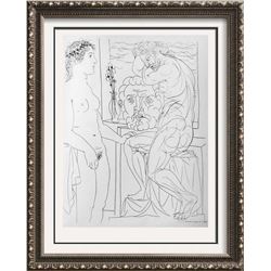 Pablo Picasso 'After'  Nude and Two Sculptures c. 1933 Fine Art Print from Museum Artist