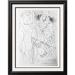 Pablo Picasso 'After'  Nude and Self-Portrait of Rembrandt c. 1933 Fine Art Print from Museum Artist