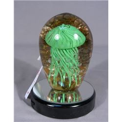 HAND BLOWN ART GLASS JELLYFISH SCULPTURE