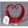 Image 1 : HAND BLOWN ART GLASS SCULPTURE OF HEART