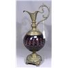 Image 1 : UNUSUAL FRENCH BRONZE AND OVERLAY CRYSTAL EWER
