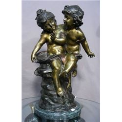 FRENCH BRONZE SCULPTURE "TWO CHILDREN" AFTER AUGUSTE