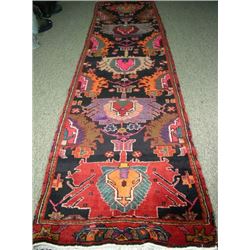 HAND KNOTTED VINTAGE HAMADAN RUNNER