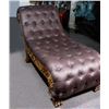 Image 1 : FABULOUS HAND CARVED LEATHER CHAISE LOUNGE