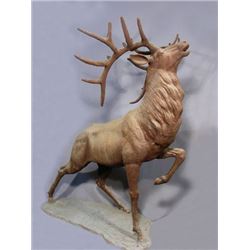 UNBELIEVABLE VINTAGE LIFESIZE IRON SCULPTURE OF DEER