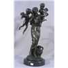 Image 1 : FABULOUS BRONZE SCULPTURE OF STANDING WOMAN WITH ANGELS
