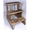 Image 1 : CUSTOM MADE CARVED WOOD AND ANIMAL HIDE STEP STOOL