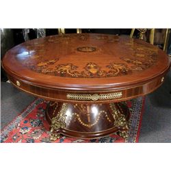 FINE ITALIAN INLAID TABLE WITH HEAVY ORMOLU